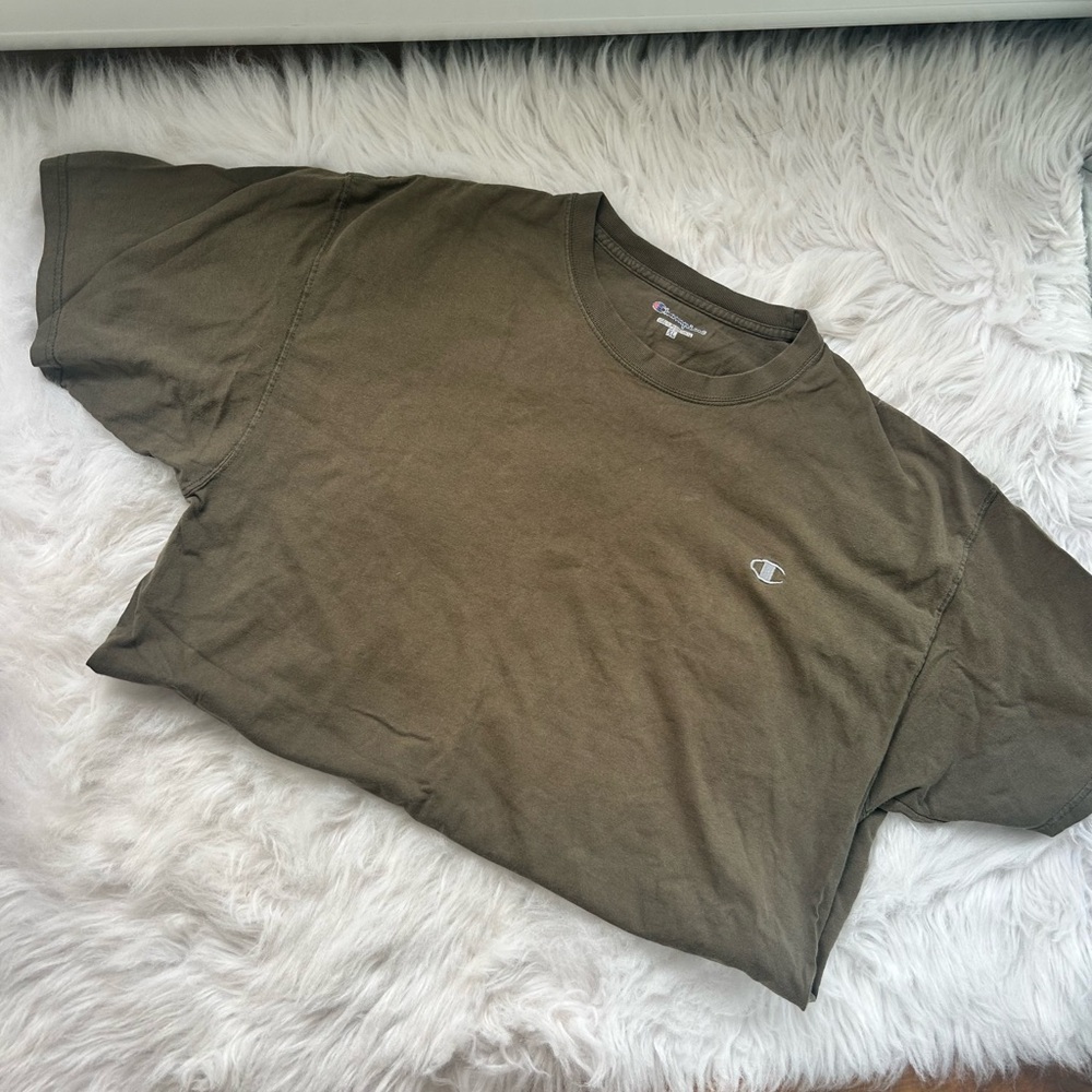 Champion Olive Crewneck Short Sleeve Tee